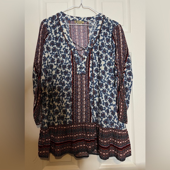 💙 Boho Floral Blouse - Picture 1 of 6